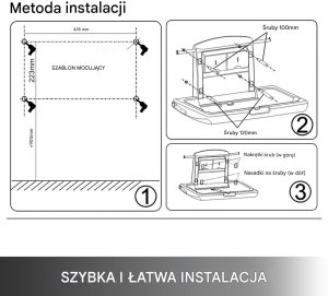 Vevor Przewijak naścienny Przewijak dla niemowląt i dzieci łazienkowy 4