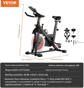 Rowerek treningowy stacjonarny magnetyczny rower do ćwiczeń wyświetlacz LCD 6