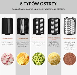 ELEKTRYCZNA SZATKOWNICA WARZYW TARKA ROZDRABNIACZ 10 cm 2