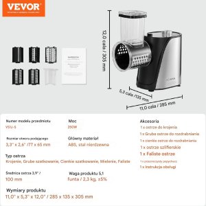 ELEKTRYCZNA SZATKOWNICA WARZYW TARKA ROZDRABNIACZ 10 cm 6