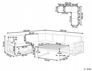Duży zestaw wypoczynkowy TIMOR Drewno akacjowe (certyfikat FSC®) Ciemne drewno Uniwersalny dla 5 osób 3