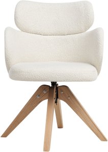 Krzesło do jadalni Obrotowy MARCY Boucle Jasnobeżowy 4