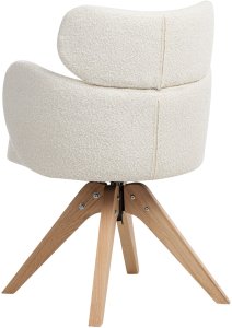 Krzesło do jadalni Obrotowy MARCY Boucle Jasnobeżowy 5