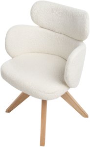 Krzesło do jadalni Obrotowy MARCY Boucle Jasnobeżowy 6