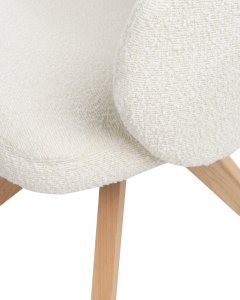 Krzesło do jadalni Obrotowy MARCY Boucle Jasnobeżowy 7