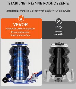 Podnośnik Pneumatyczny Niebieski 3T 140 - 450 mm 4