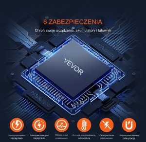 Przetwornica Vevor Falownik przetwornica inwerter czysta fala sinusoidalna 3000 W DC 12 V AC 230 V 12