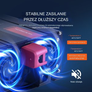 Przetwornica Vevor Falownik przetwornica inwerter czysta fala sinusoidalna 3000 W DC 12 V AC 230 V 9