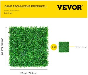 Sztuczna Trawa Panel Bukszpan 6szt 20x20cm Dekoracja Ogród Prywatność 2
