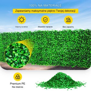 Sztuczna Trawa Panel Bukszpan 6szt 20x20cm Dekoracja Ogród Prywatność 9