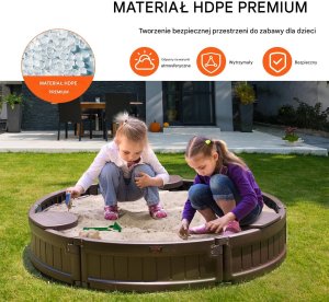 Piaskownica plastikowa okrągła zamykana z pokrywą 120x120 cm 5