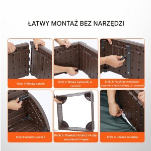 Vevor Piaskownica kwadratowa z pokrywą 123.5 x 125.5 cm 4