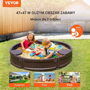 Vevor Piaskownica okrągła z pokrywą 120 x 120 cm 7