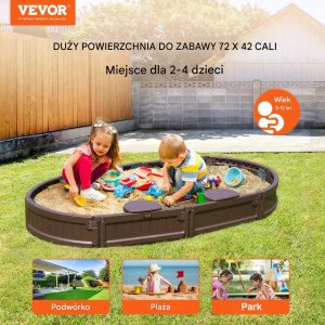 Vevor Piaskownica owalna z pokrywą 183 x 105.5 cm 7