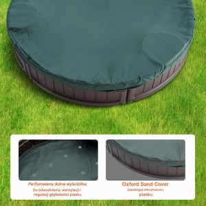 Vevor Piaskownica plastikowa zamykana z pokrywą 183x105.5 cm 3