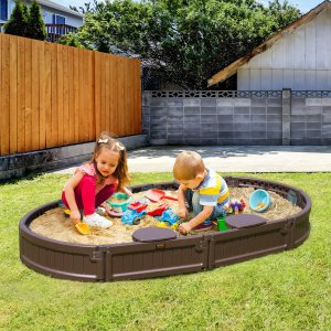 Vevor Piaskownica plastikowa zamykana z pokrywą 183x105.5 cm 7