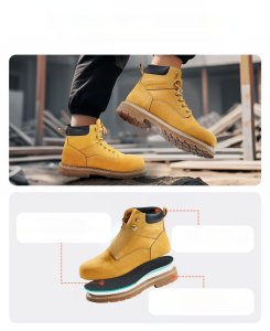 Buty Robocze Ochronne Męskie Trzewiki BHP Skóra Wodoodporne Antypoślizgowe 42 4