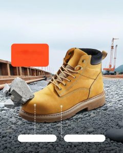 Buty Robocze Ochronne Męskie Trzewiki BHP Skóra Wodoodporne Antypoślizgowe 42 5