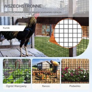 Siatka Hodowlana Metalowa Ogrodowa Ocynkowana 1.22x30.48 m 3