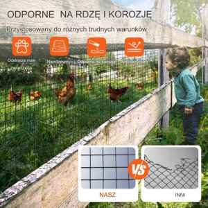 Siatka Hodowlana Metalowa Ogrodowa Ocynkowana 1.22x30.48 m 4