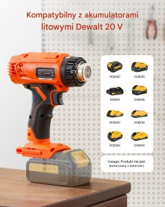 Opalarka Elektryczna Pistolet Termiczny Regulacja Temperatury LCD 4 Dysze 11