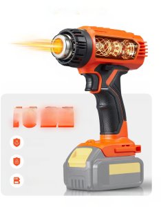 Opalarka Elektryczna Pistolet Termiczny Regulacja Temperatury LCD 4 Dysze 3
