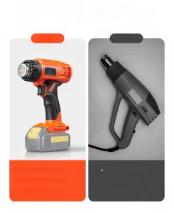 Opalarka Elektryczna Pistolet Termiczny Regulacja Temperatury LCD 4 Dysze 4