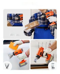 Opalarka Elektryczna Pistolet Termiczny Regulacja Temperatury LCD 4 Dysze 6