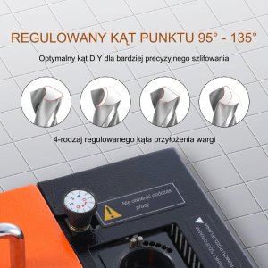 Vevor Ostrzałka szlifierka do wierteł 3-20 mm 2