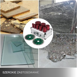 Otwornice diamentowe do betonu gresu płytek koronki zestaw 20-68 mm 10 szt. 7