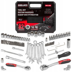 Zestaw narzędzi 82el. 1/4" 3/8" (4-22mm) 3