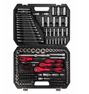 Zestaw narzędzi 216el. 1/4", 3/8", 1/2" (6-kątnych) (4-32mm) 3