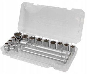 Zestaw narzędzi 3/8" 20el. z nasadkami (6-22mm), adapterami i przedłużkami 4