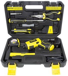 Zestaw narzędzi z wkrętakiem akumulatorym 47el. w walizce 12