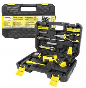 Zestaw narzędzi z wkrętakiem akumulatorym 47el. w walizce 10