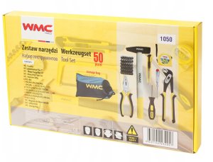Zestaw narzędzi 50el (wkrętak, bity, szczypce, młotek, kombinerki, miarka, worek) 4