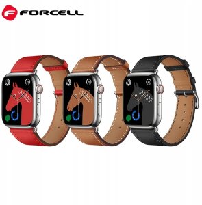 Pasek do Apple Watch Forcell F-Design FA20 dziurki skóra ekologiczna 38 / 40 / 41 mm czerwony 5