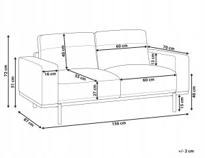 Sofa 2-osobowa ekoskóra czarna SOVIK 3