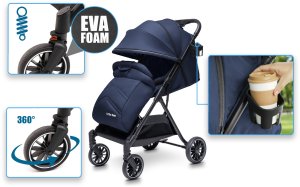 WÓZEK DZIECIĘCY SPACERÓWKA LITTLE RIDER ZEFIR GRANATOWY 11