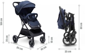 WÓZEK DZIECIĘCY SPACERÓWKA LITTLE RIDER ZEFIR GRANATOWY 15