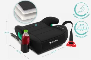 FOTELIK SAMOCHODOWY PODKŁADKA SIEDZISKO Z ISOFIX CZARNY R129 125-150 CM 7