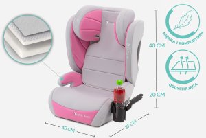 Fotelik samochodowy Stabilus FOTELIK SAMOCHODOWY MODEL BIANCA SZARO-RÓŻOWY R129 100-150 CM ISOFIX 5