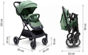Wózek Globber WÓZEK DZIECIĘCY SPACERÓWKA LITTLE RIDER ZEFIR ZIELONY 15