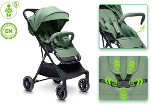 Wózek Globber WÓZEK DZIECIĘCY SPACERÓWKA LITTLE RIDER ZEFIR ZIELONY 10