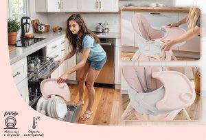 DZIECIĘCE KRZESEŁKO DO KARMIENIA KARMELEK 4W1 RÓŻOWE 14