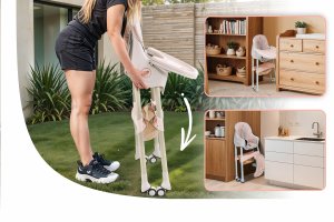 DZIECIĘCE KRZESEŁKO DO KARMIENIA KARMELEK 4W1 RÓŻOWE 15