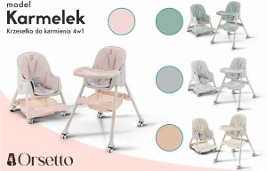 DZIECIĘCE KRZESEŁKO DO KARMIENIA KARMELEK 4W1 RÓŻOWE 16