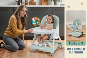 DZIECIĘCE KRZESEŁKO DO KARMIENIA CYNAMONEK 4W1 ZIELONE 7