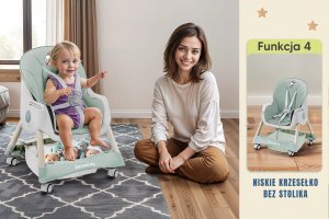 DZIECIĘCE KRZESEŁKO DO KARMIENIA CYNAMONEK 4W1 ZIELONE 8