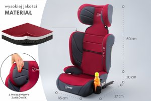 CARMEN FOTELIK SAMOCHODOWY PODSTAWKA 2w1 I SIZE 100-150 CM R129 ISOFIX 14